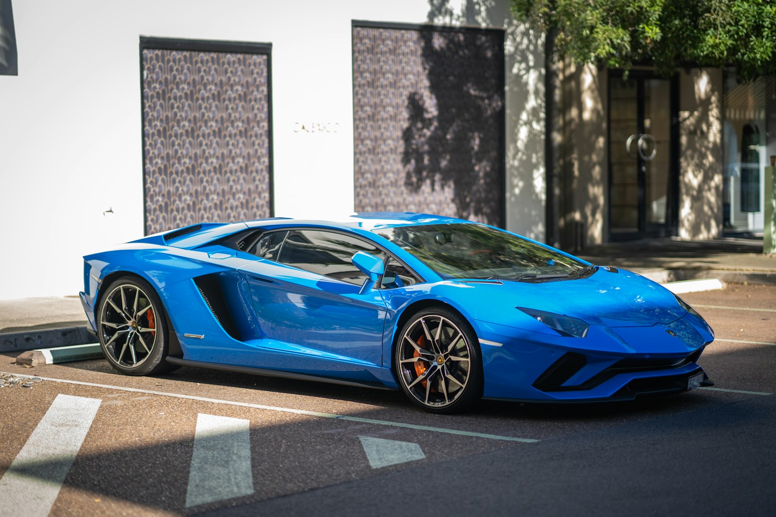 Blue supercar